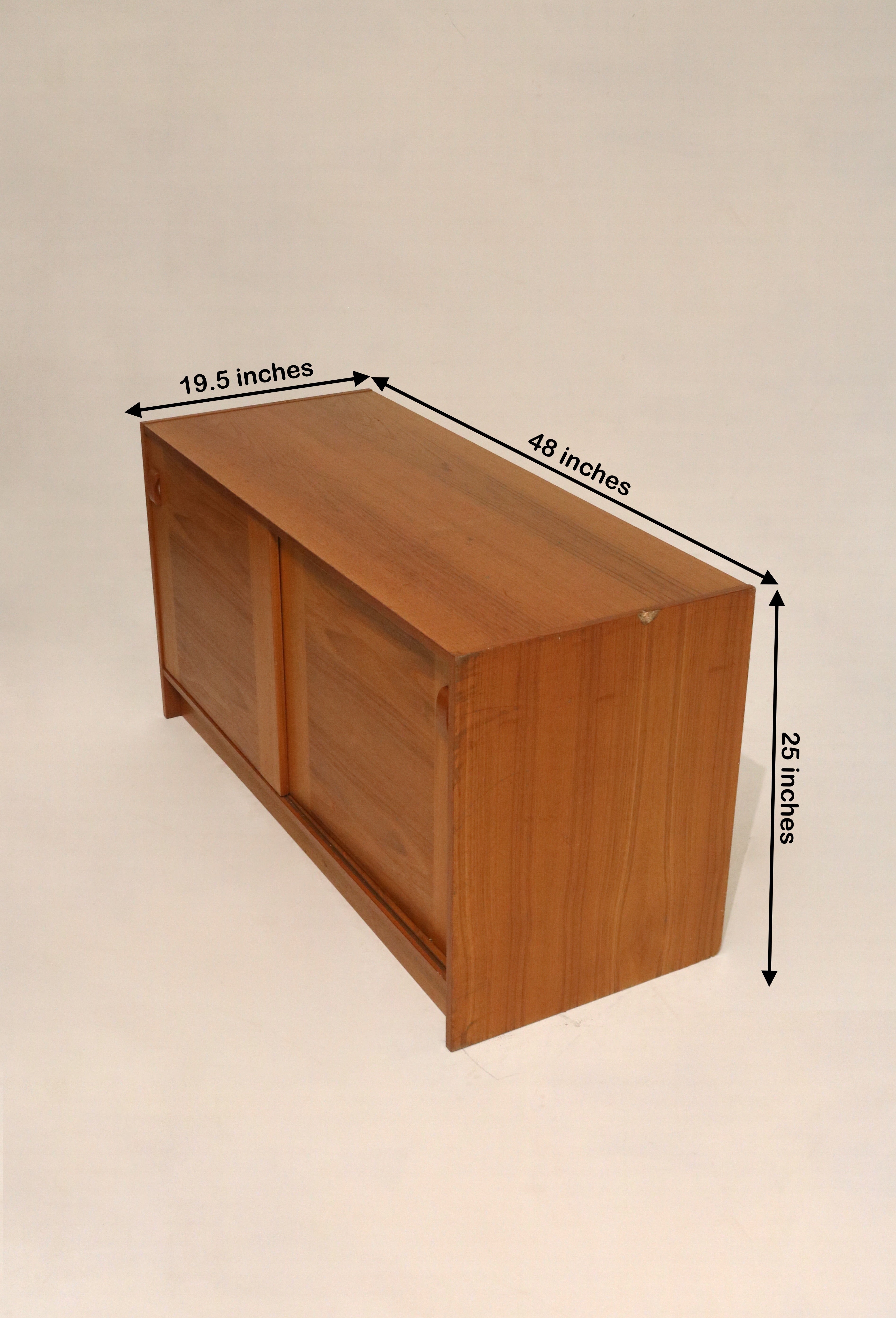 Danish Mid-Century Modern Teak  Storage Credenza By Domino Mobler