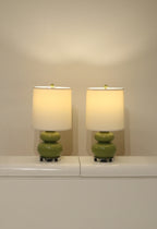 Ceramic Table Lamp With Beige Drum Shade