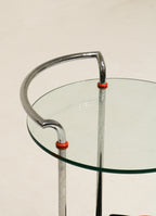 Vintage Mcm Italian Metalnova Chrome Glass Bar Cart Trolley