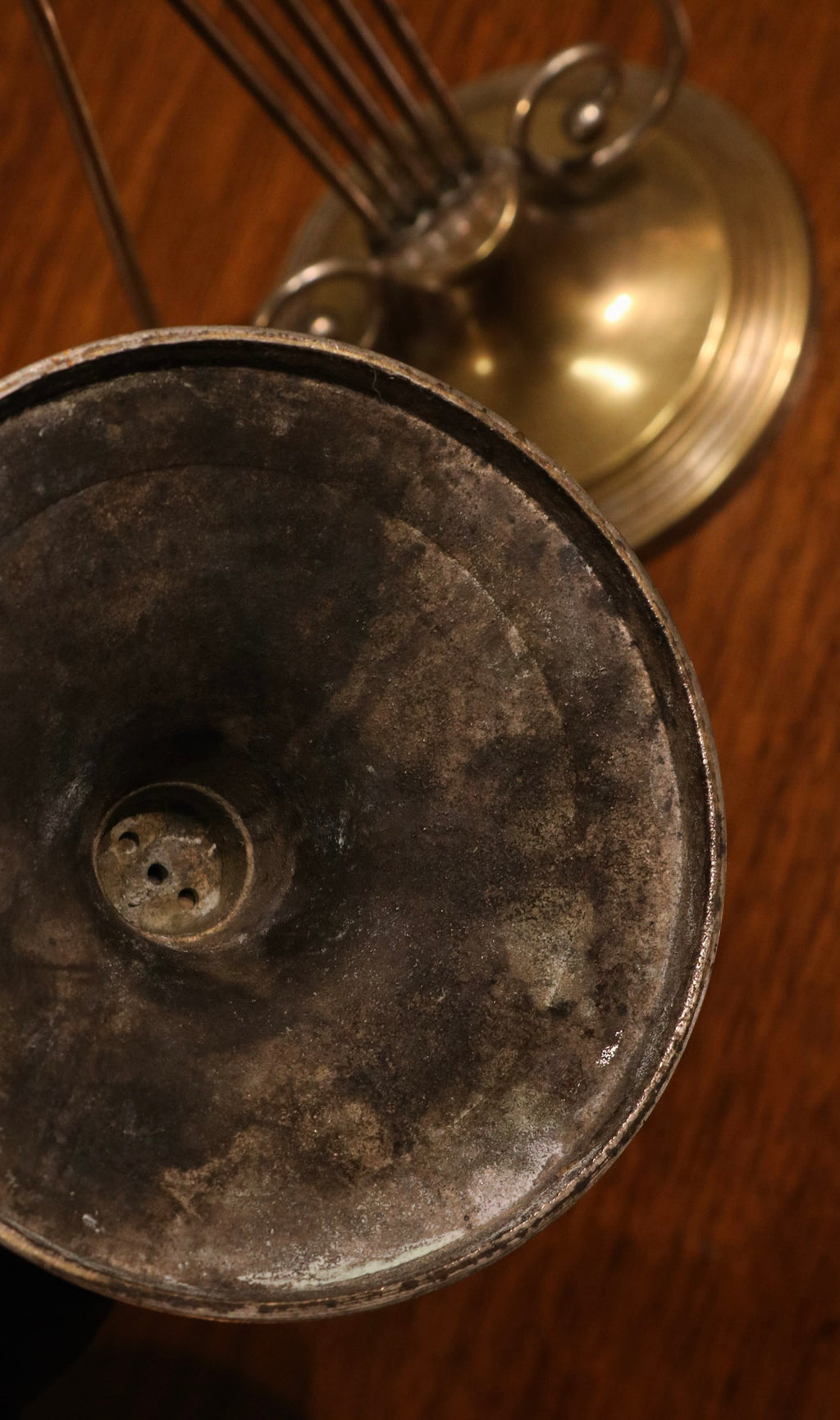 Pair Of Vintage Steel Brass Candle Holder