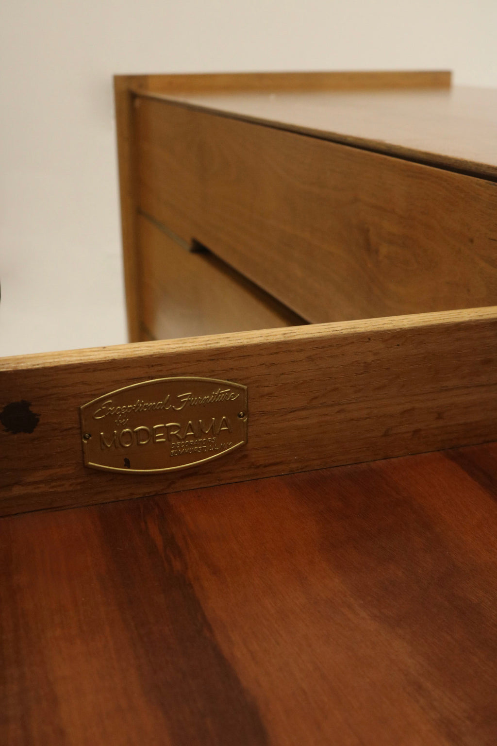 Mid Century Modern Walnut Wood 6 Drawers Lowboy Dresser