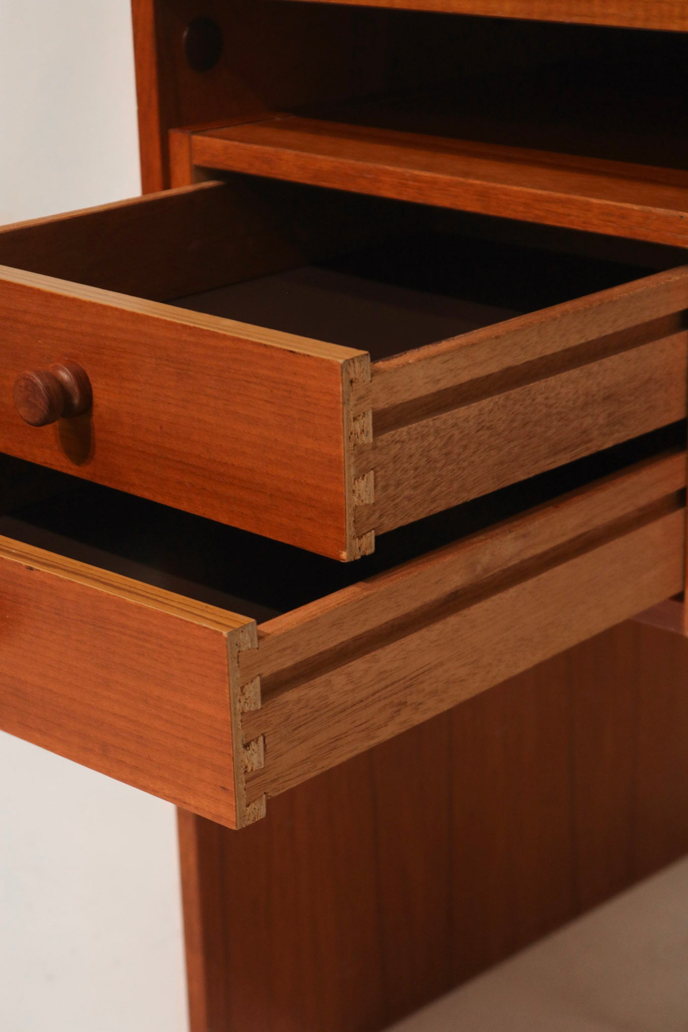 Vintage Danish Modern Teak Wood Desk Table With Drawers
