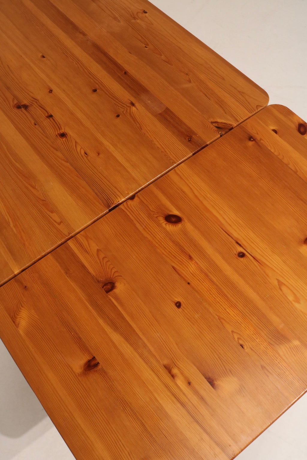 Vintage Swedish Pine Wood Extendable Dining Table