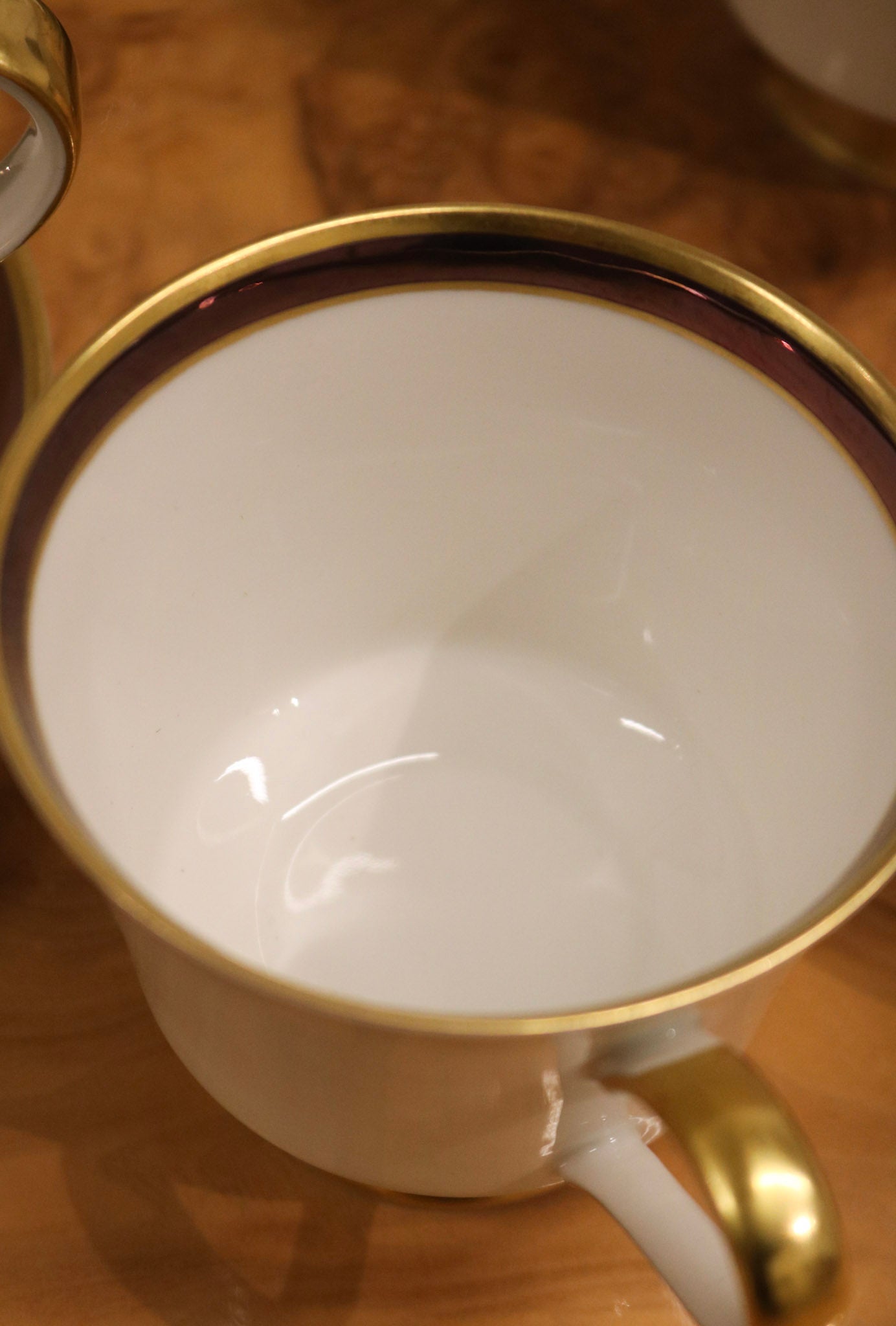 Set Of 4 Porcelain Coffee Tea Cups And Plates Sugar Bowl By Heinrich & Co.