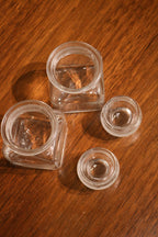 Set Of Vintage Crystal And Glass Barware And Serving Brass Tray