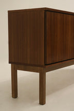 Mid Century Modern Vintage Scandinavian Walnut Wood Sideboard Console Storage