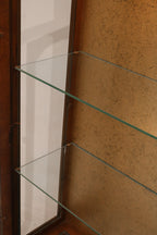 Vintage Antique Wood Glass Bookcase Display With Light