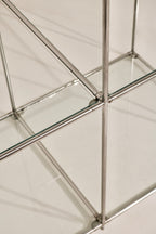 Vintage Circa 1980 Cube Glass Steel Bookcase