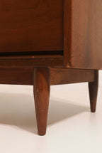 Mid Century Modern Vintage Walnut Wood 6 Drawers Dresser