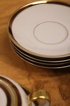 Set Of 4 Porcelain Coffee Tea Cups And Plates Sugar Bowl By Heinrich & Co.