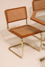 Vintage Cesca Cane Chairs - Set of 4, Gold-Tone Frames