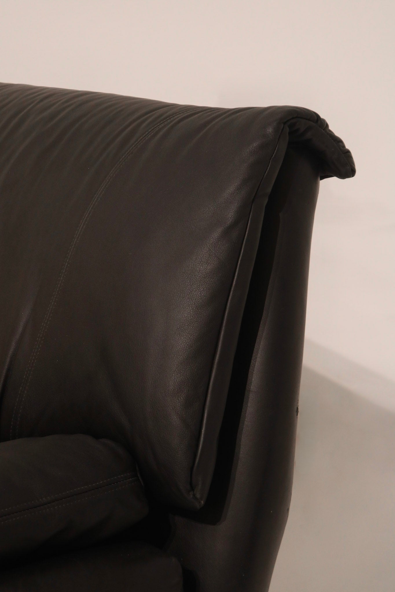 Danish Teak Frame Wood Reupholster Leather Sofa Loveseat