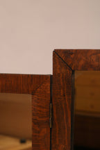Antique Vintage Oak Vanity Desk Table With Mirror And Stool