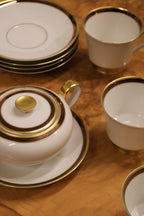 Set Of 4 Porcelain Coffee Tea Cups And Plates Sugar Bowl By Heinrich & Co.