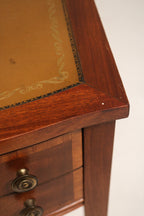 Antique Georgian Mahogany Leather Top Nightstands Side Tables