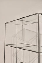 Vintage Circa 1980 Cube Glass Steel Bookcase