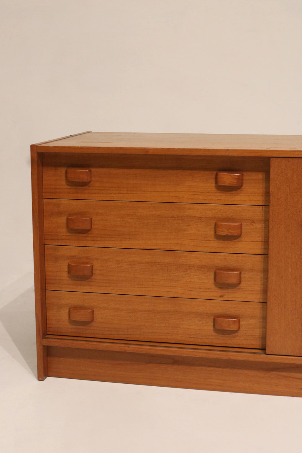 Danish Mid-Century Modern Teak  Storage Credenza By Domino Mobler