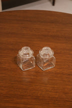 Set Of Vintage Crystal And Glass Barware And Serving Brass Tray