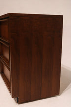 Mid Century Modern Walnut Wood Vintage 9 Drawers Dresser By Bassett