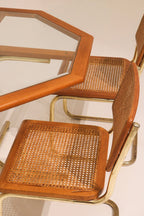 Cesca Cane Dining Set - Glass Table + 4 Chairs