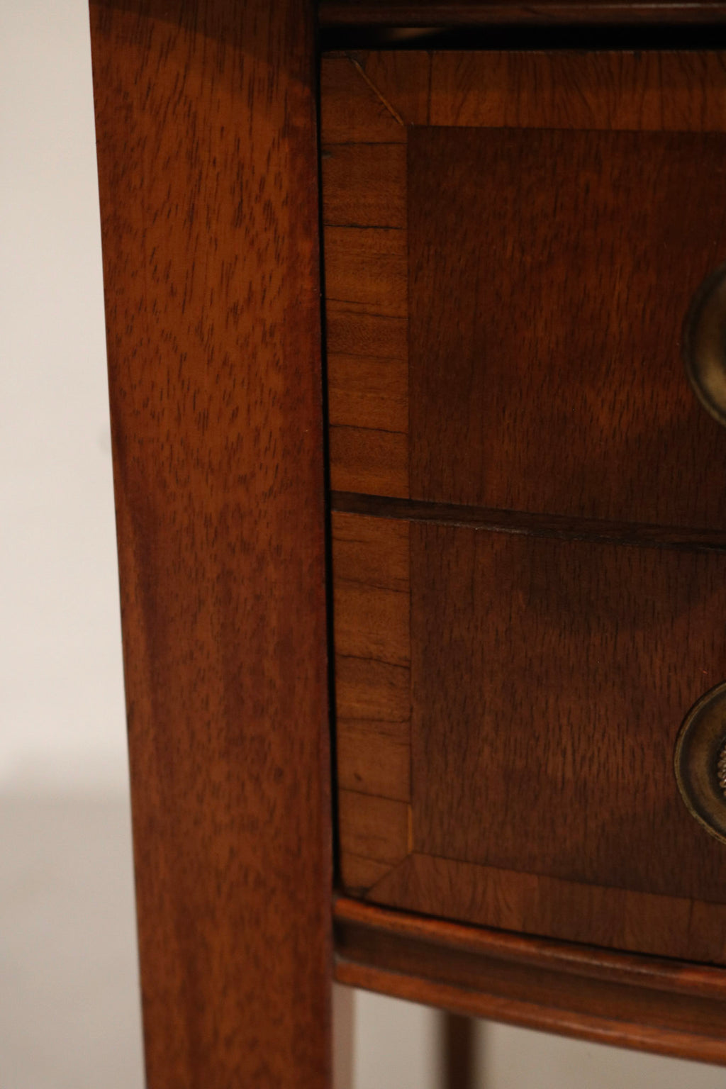 Antique Georgian Mahogany Leather Top Nightstands Side Tables