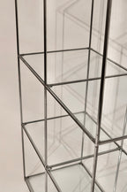 Vintage Circa 1980 Cube Glass Steel Bookcase