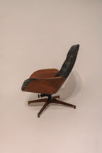 Mid Century Modern Lounge Swivel Chair and Ottoman by George Mulhauser Circa 1960s