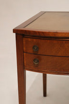 Antique Georgian Mahogany Leather Top Nightstands Side Tables