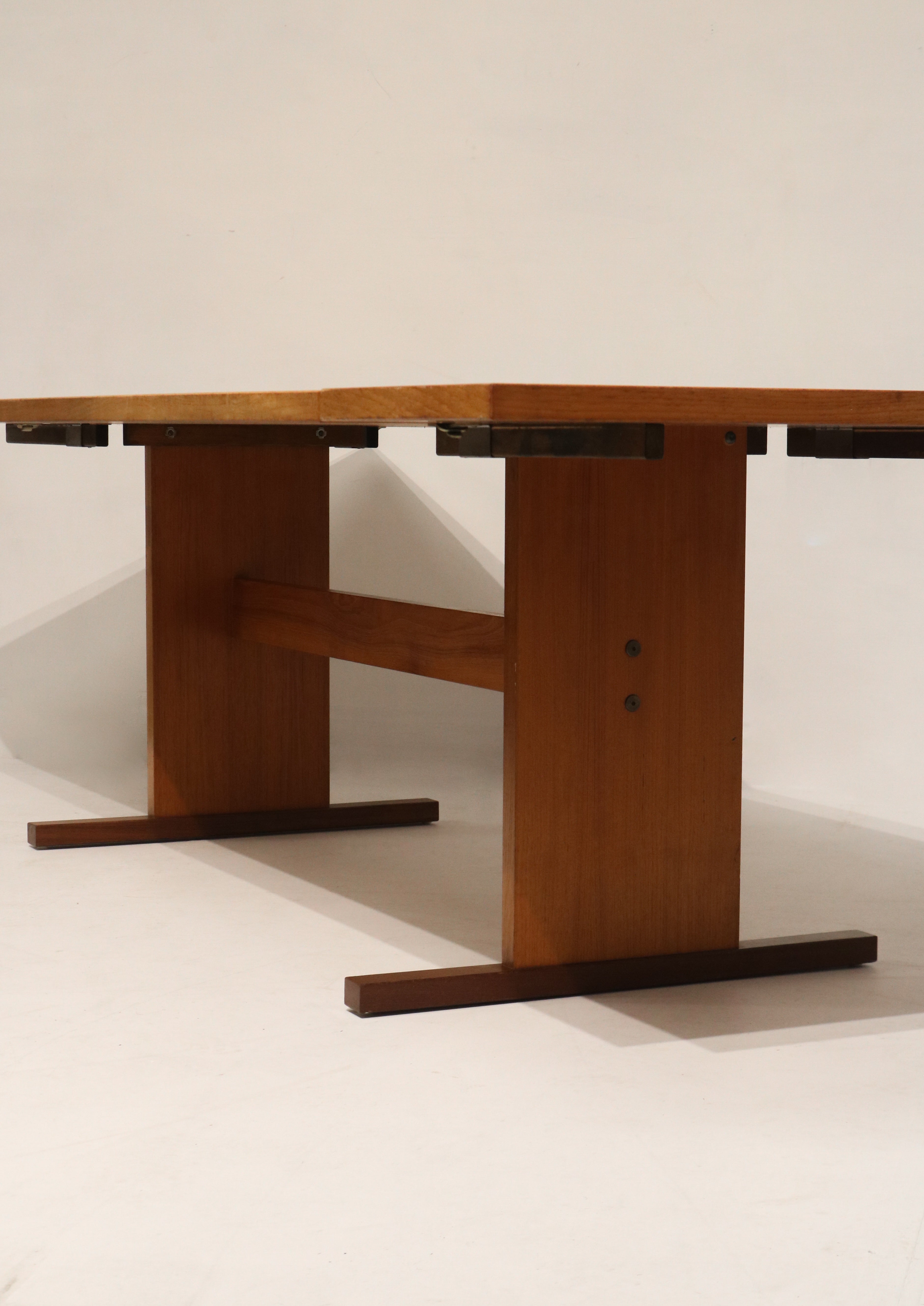 Vintage Danish Teak Wood Tile Top Extandable Dining Table