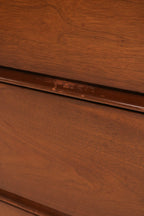 Mid Century Modern Vintage Walnut Wood 6 Drawers Dresser