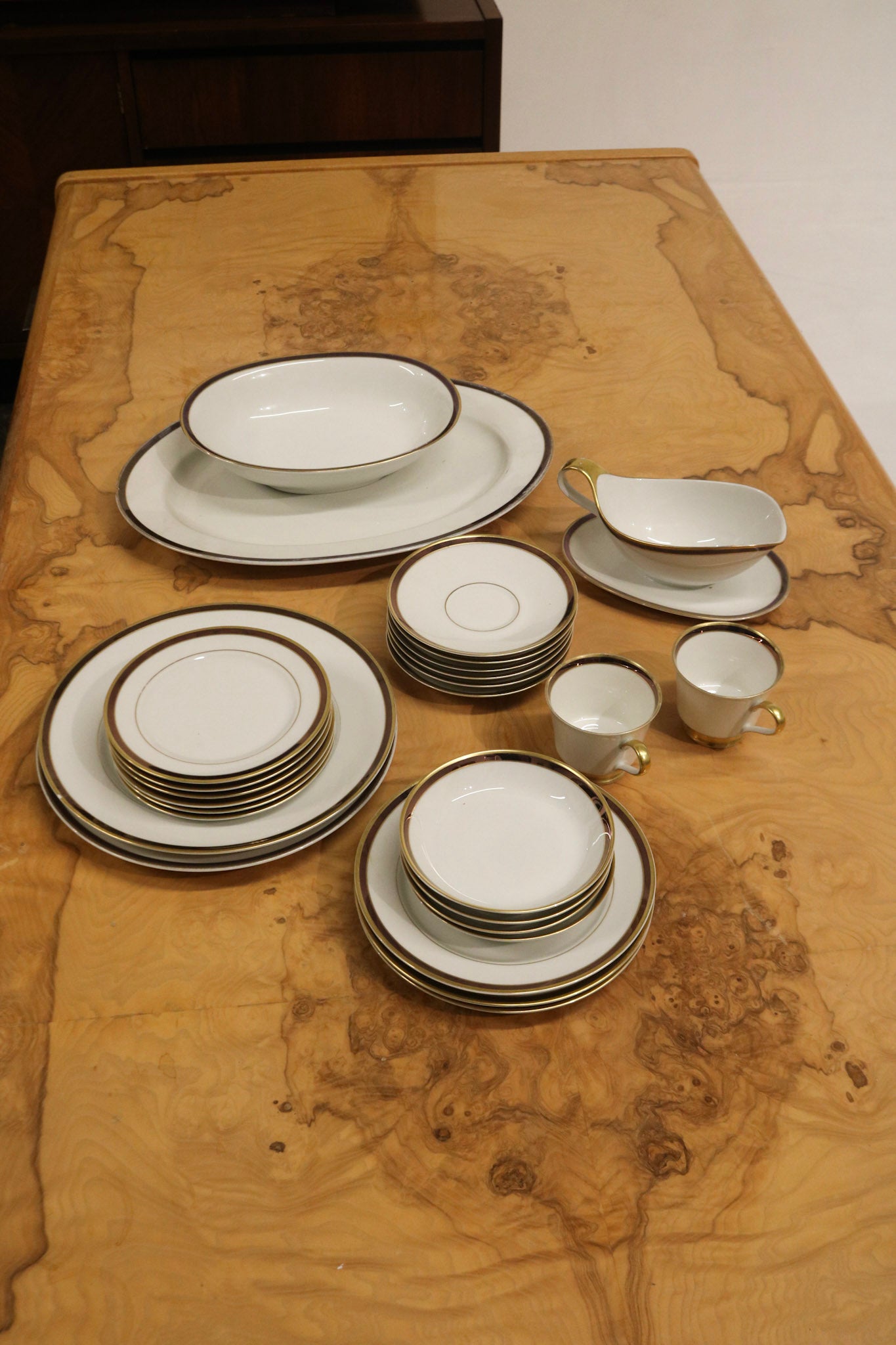 Set Of 26 Porcelain Dining Plates Dishes And Coffee Cups By Heinrich & Co.