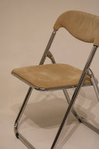 Vintage Italian Mid Century Modern Chrome Folding Chair Set