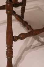 Antique Vintage Oak Vanity Desk Table With Mirror And Stool