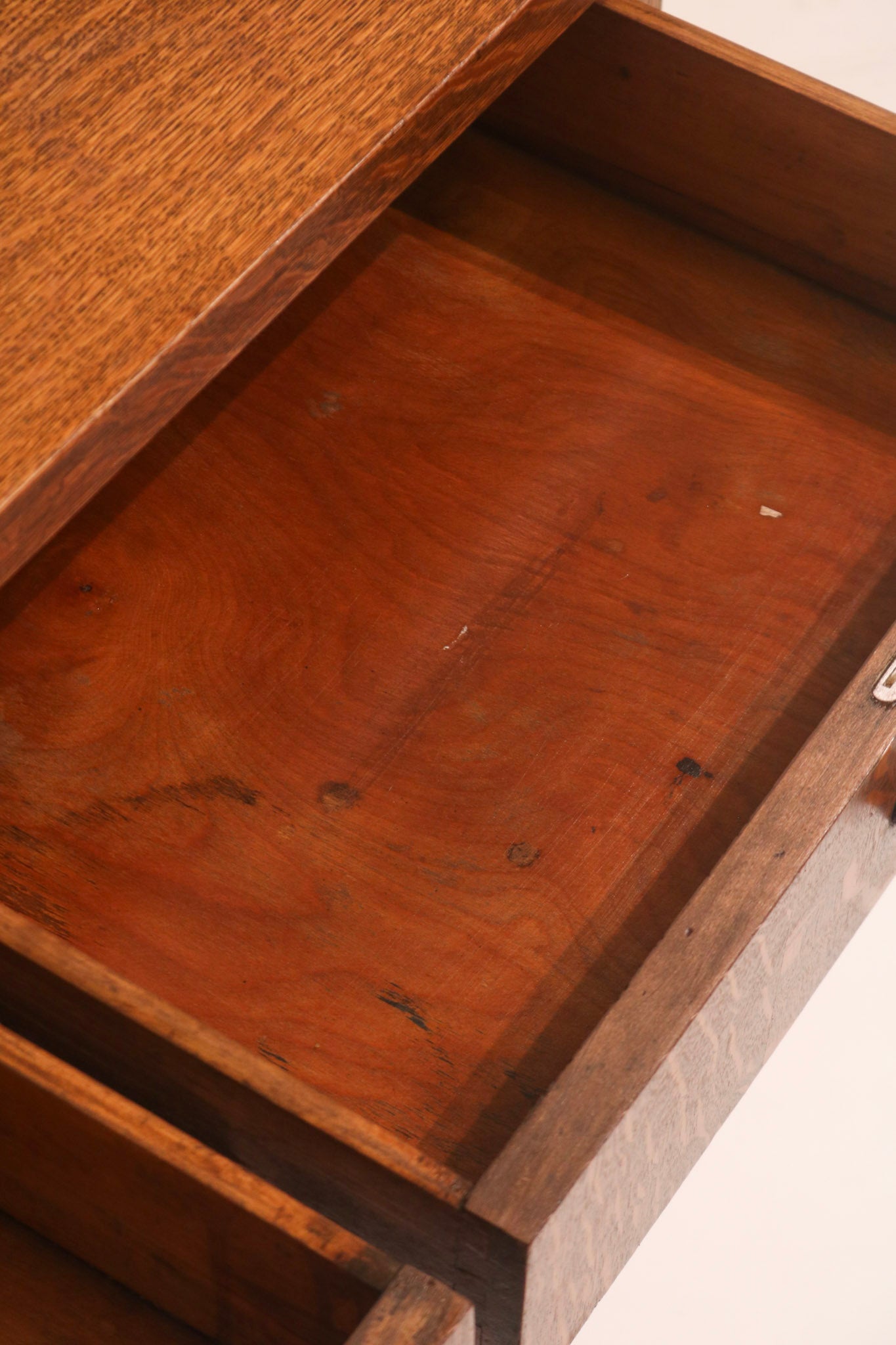 Antique Vintage Oak Vanity Desk Table With Mirror And Stool