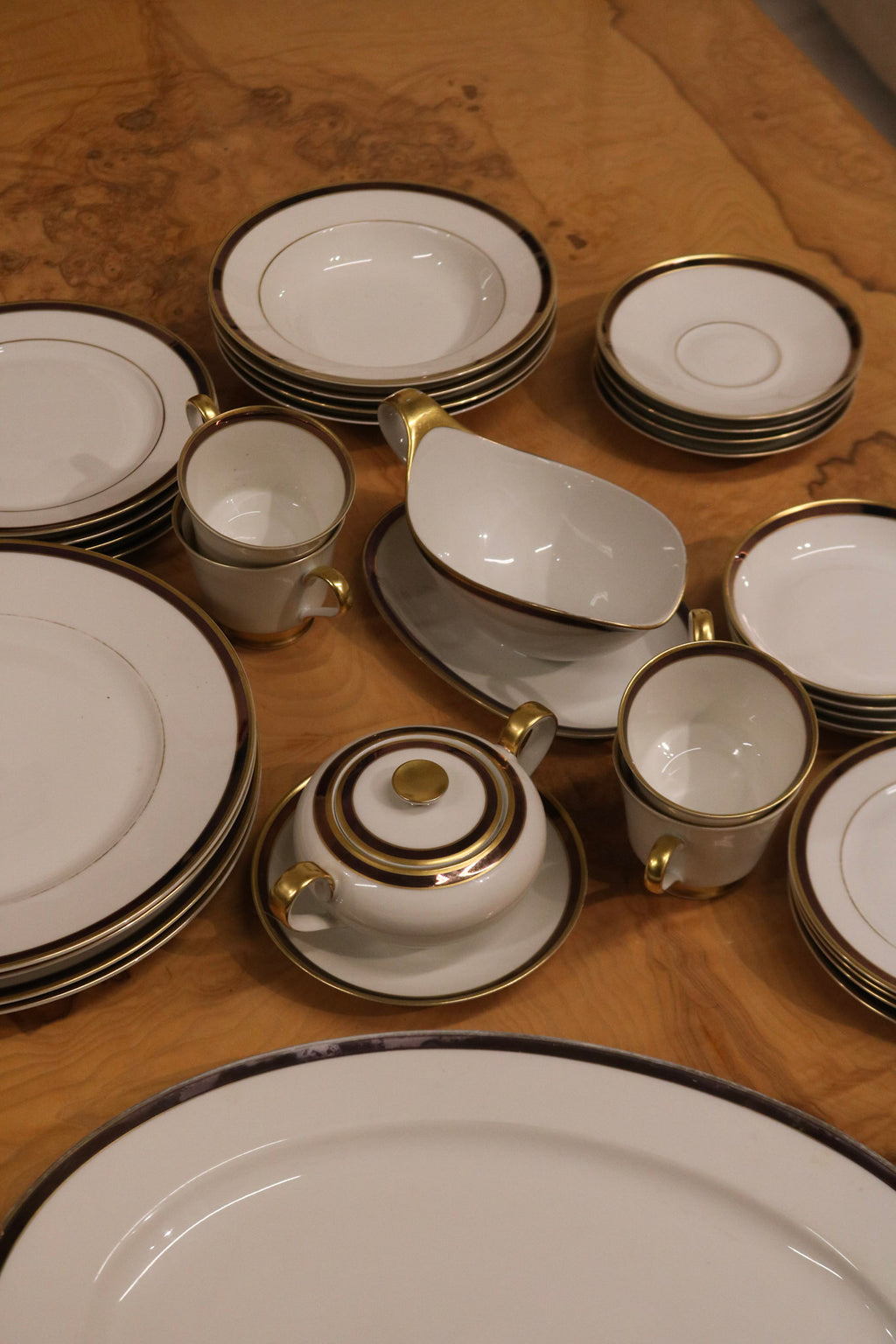 Set Of 31 Porcelain Dining Plates Dishes And Coffee Cups By Heinrich & Co.