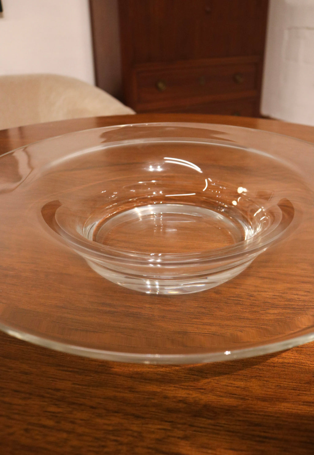 Vintage Italian Glass Large Centerpiece Bowl Glass Plate