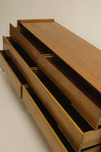 Mid Century Modern Walnut Wood 6 Drawers Lowboy Dresser
