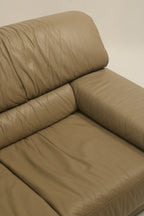 Vintage Postmodern Leather 3 Seats Sofa Couch