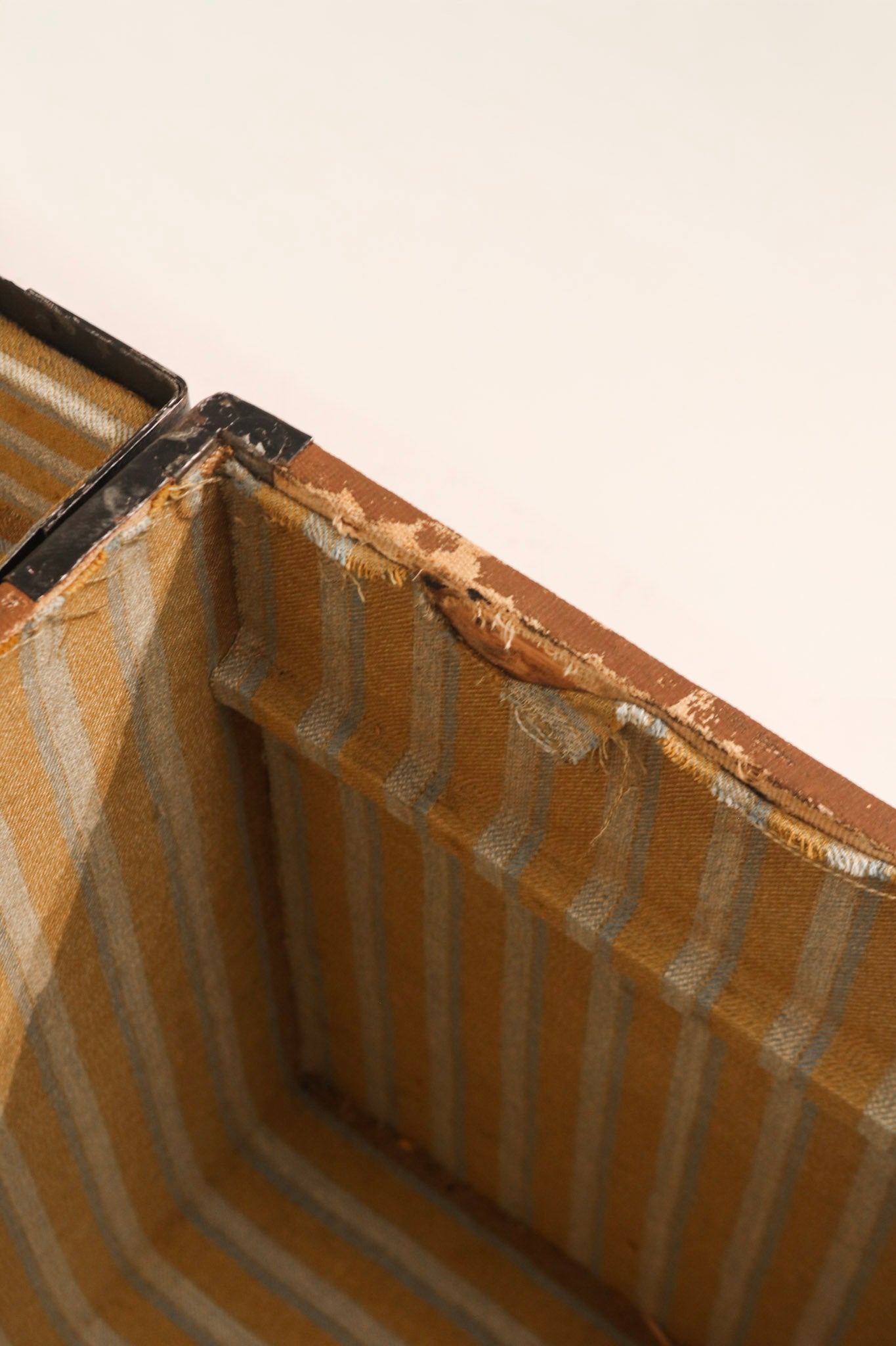 19th-Century Pine Trunk with Iron & Leather