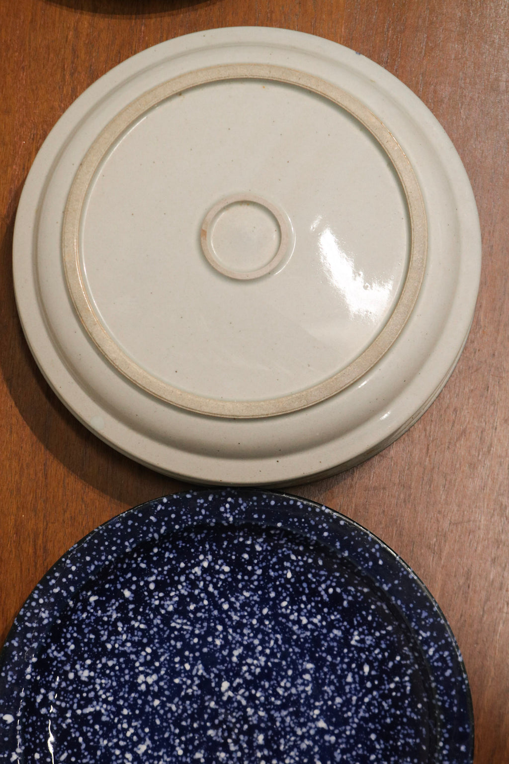Set Of 4 Vintage Blue Glazed Ceramic Dinner Plates Made In Japan
