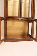 Vintage Antique Wood Glass Bookcase Display With Light
