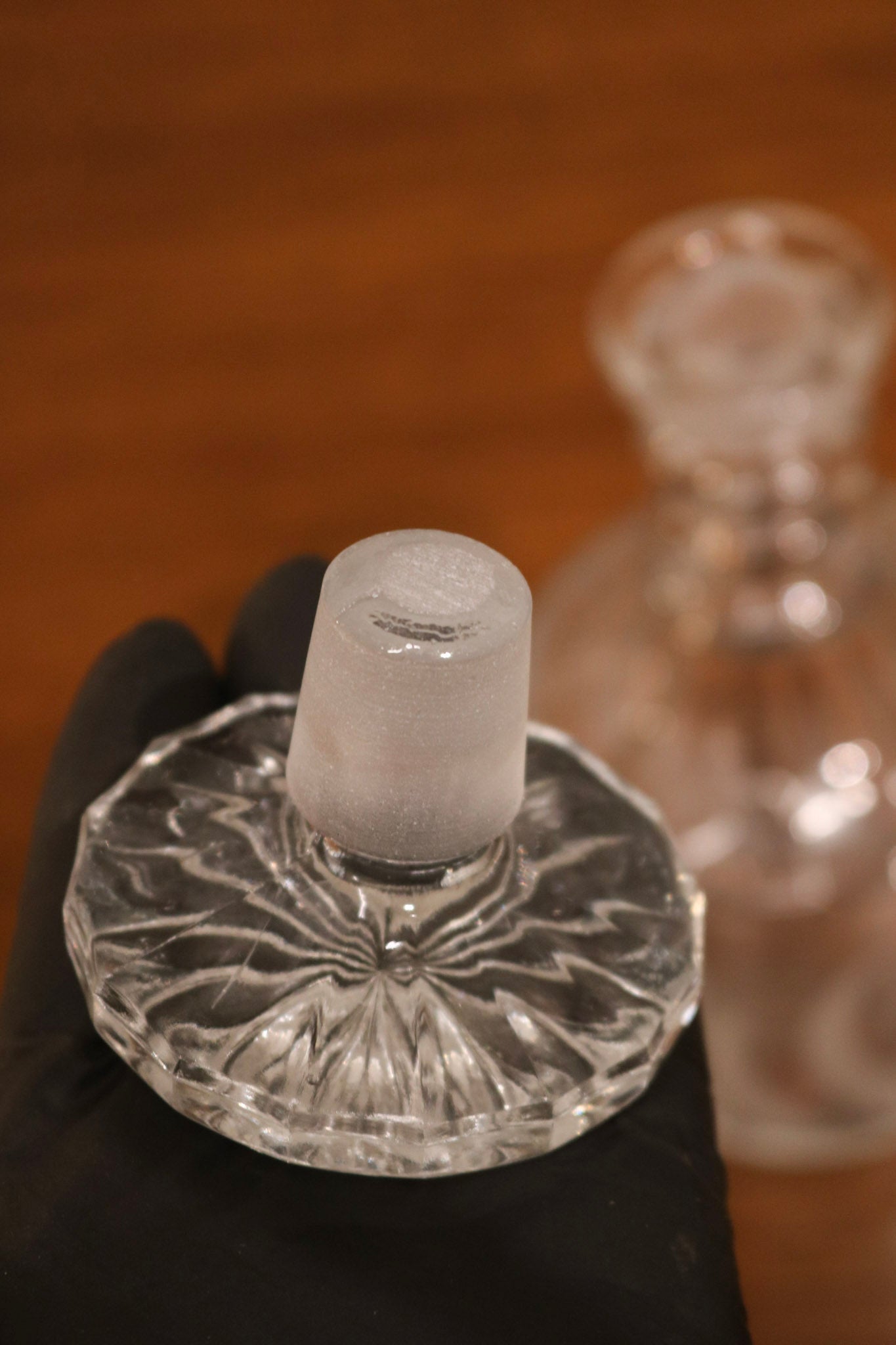 Set Of Vintage Crystal And Glass Barware And Serving Brass Tray