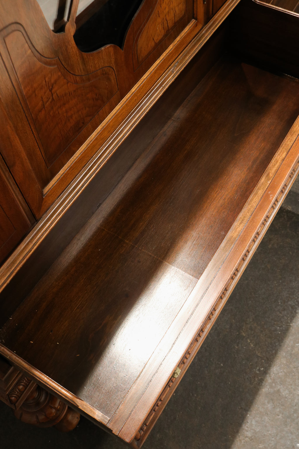 Antique Jacobean Mahogany Walnut Hutch China Cabinet