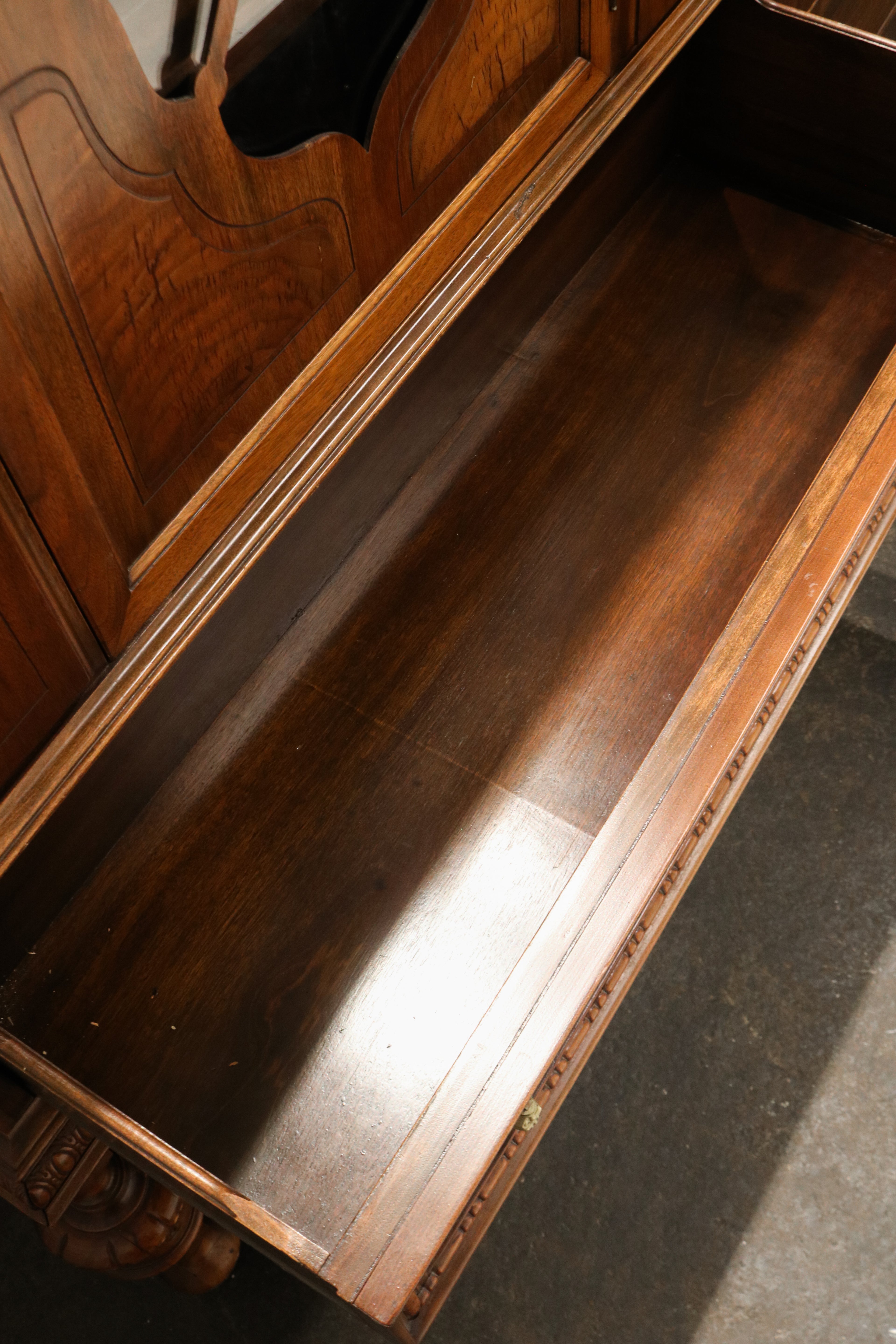 Antique Jacobean Mahogany Walnut Hutch China Cabinet