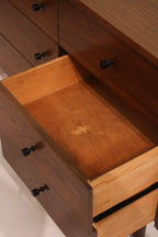 Mid Century Modern Walnut Wood 6 Drawers Dresser By Stanley