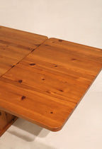 Vintage Swedish Pine Wood Extendable Dining Table