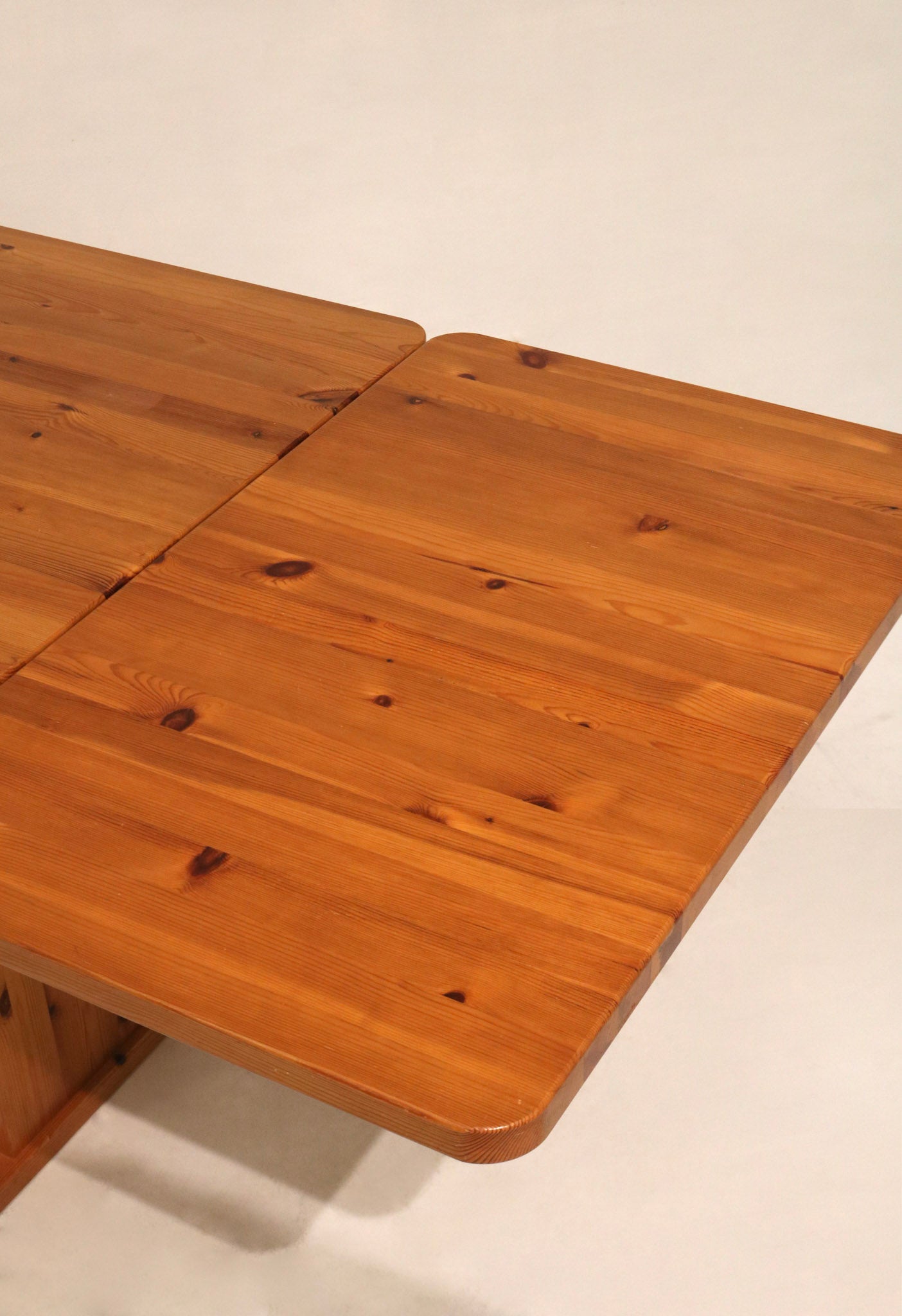 Vintage Swedish Pine Wood Extendable Dining Table