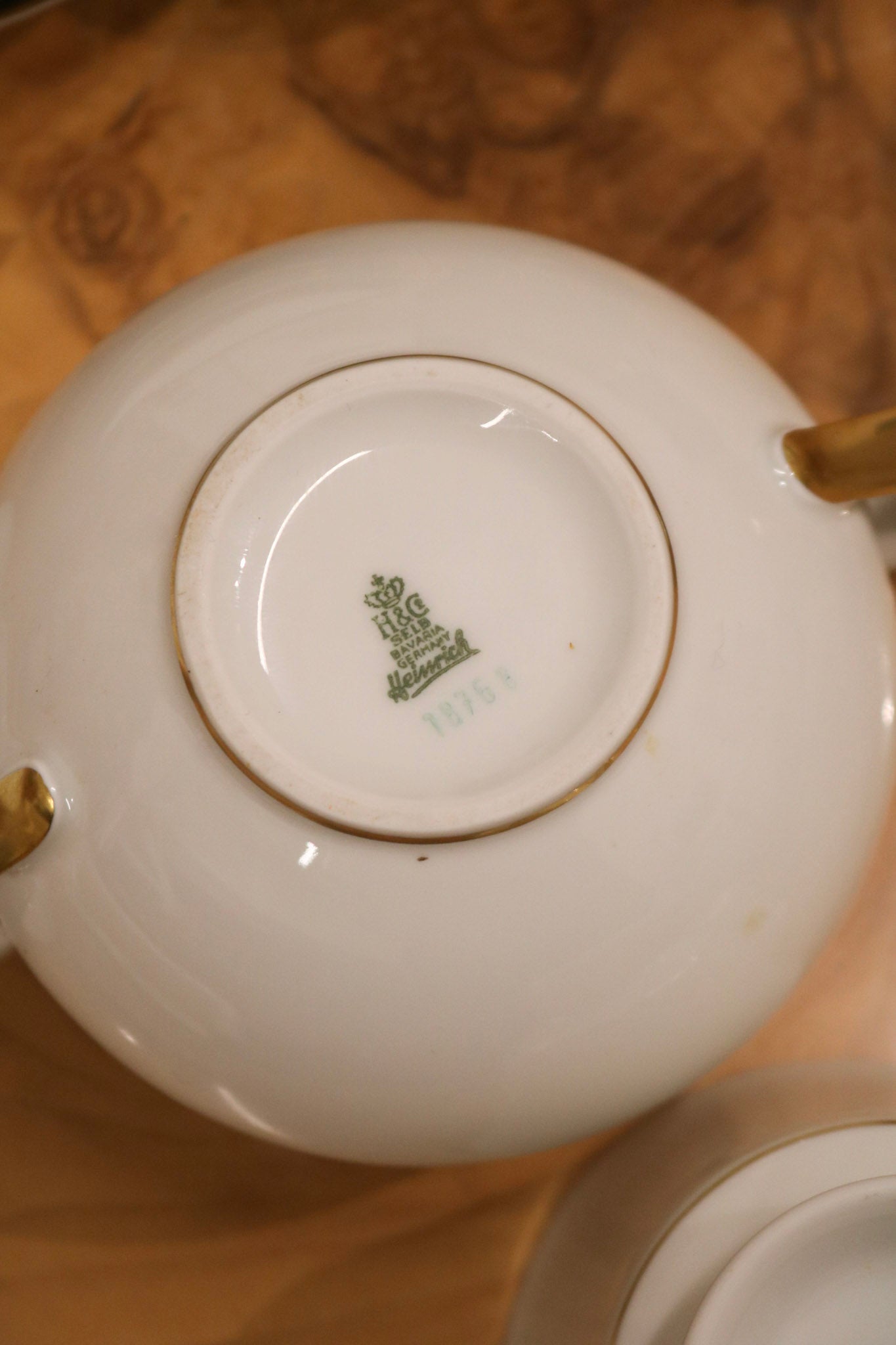 Set Of 4 Porcelain Coffee Tea Cups And Plates Sugar Bowl By Heinrich & Co.