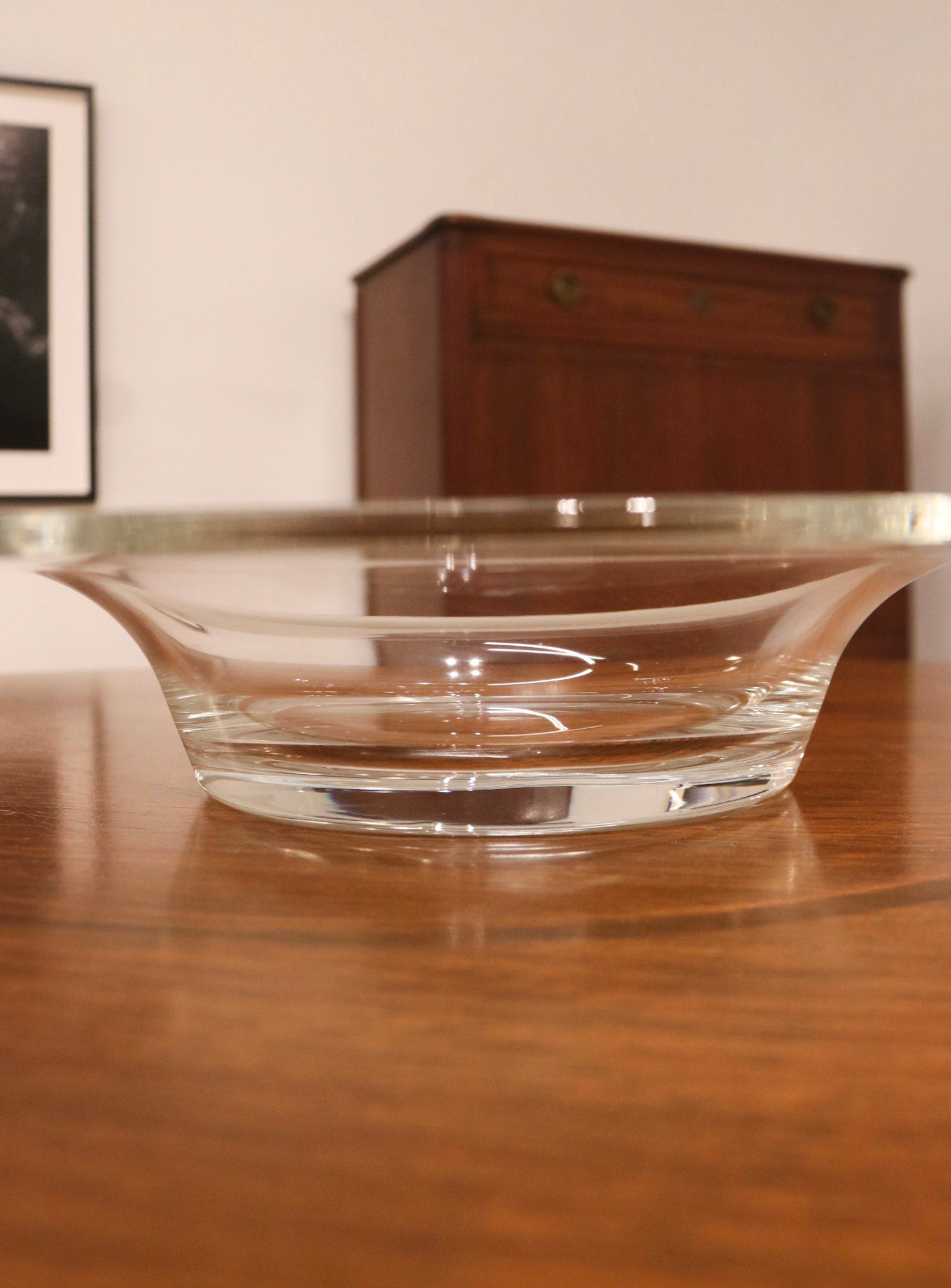 Vintage Italian Glass Large Centerpiece Bowl Glass Plate