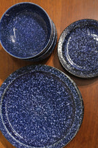 Vintage Blue Glazed Ceramic Dinnerware Set Made In Japan